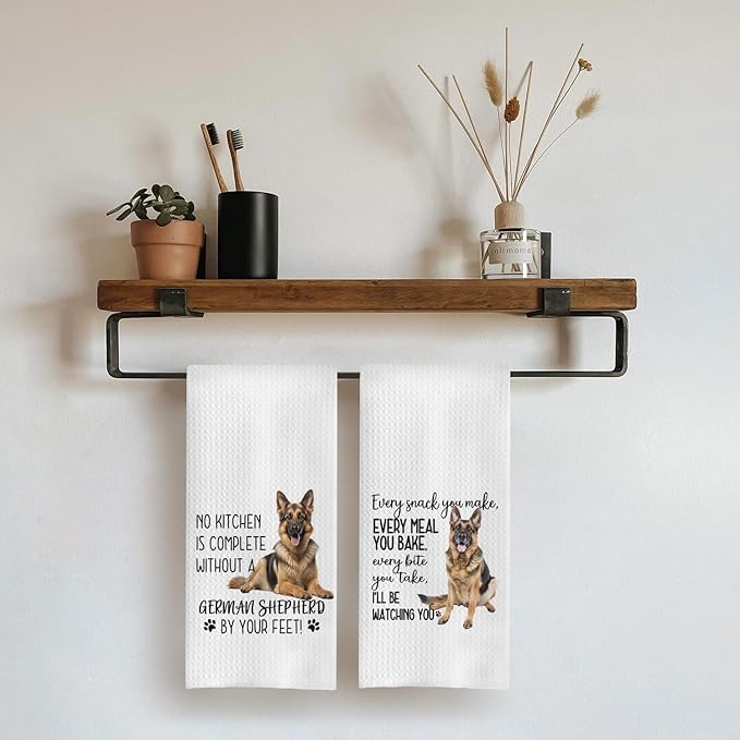 German Shepherd Gifts Kitchen Towels - Dish & Hand Towels, 16x24 Inches Set of 2