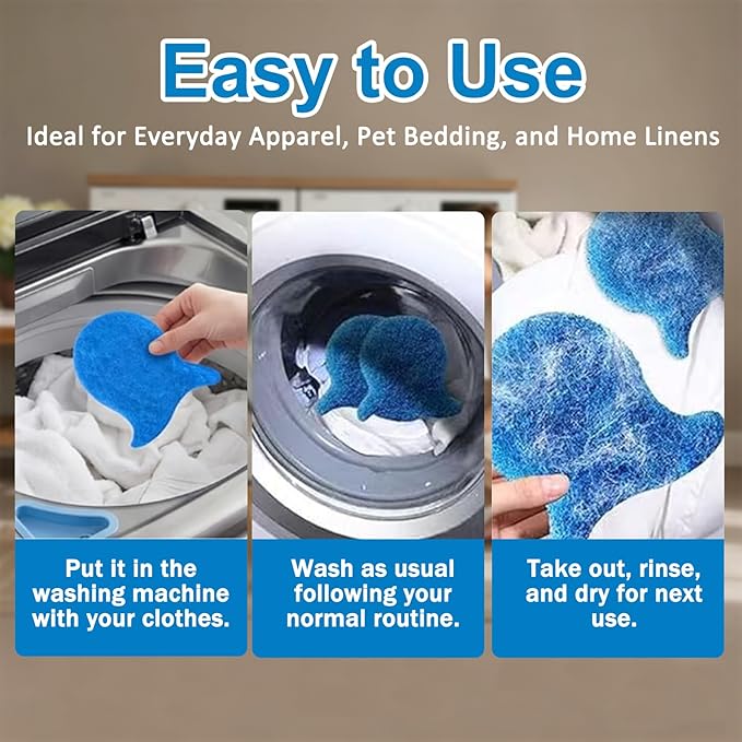 10PCS Pet Hair Remover for Laundry, Reusable Dog & Cat Laundry Hair Catcher, Effectively Removes Pet Hair, Lint and Dander from Clothes & Bedding, Suitable for Washing Machines, Dryers