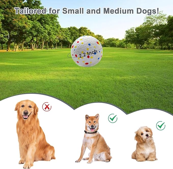 MEKAPLE Dog Toy Balls, 2.2 Inch Mini Durable Rubber Chewing Ball, Lightweight Interactive Fetch Ball for Small & Medium Dogs, Teeth Cleaning & Stress Relief Pet Toy 6 Pack