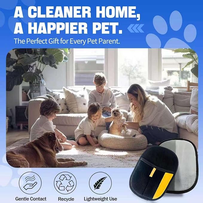 Pet Hair Removal Glove for Dogs & Cats, Newly Upgraded Reusable Electrostatic Pet Hair Glove, Magic Brush Pet Hair Remover Tool for Clothing, Couch, Carpet, Car Seat