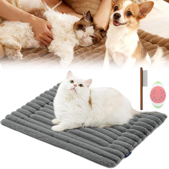 Self Warming Pet Bed, Self Warming Pet Mat, Cordless Machine Washable Selfs Warmings Pet Beds for Cats Dogs, Pets Selfs Warmings Mats for Indoor (Gray, 20 * 30in)
