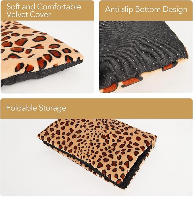 USB Heating Warmer Pad Bed for Cat, Small Dog and Pet, Safe 5V2A Power-Bank Battery Operated, 3-Temperature Settings, Washable, for Indoor and Outdoor Use. 15" x 19" x 0.6" (Black)