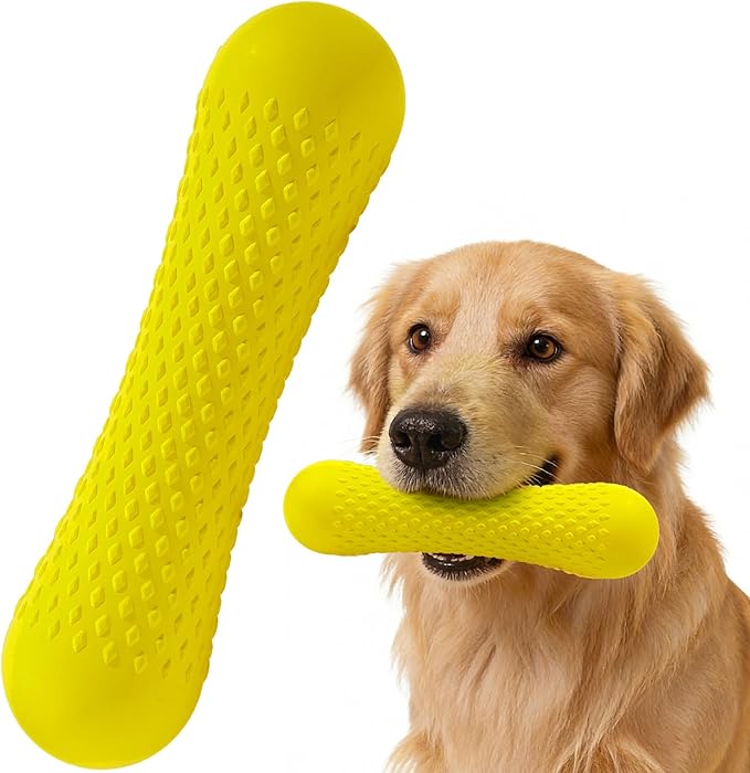 Kimee Natural Rubber Dog Chew Toy, Tough Bone Dog Toy for Aggressive Chewers, Milk-Scented Interactive Dog Toy for Medium & Large Dogs to Chew, Tug & Fetch