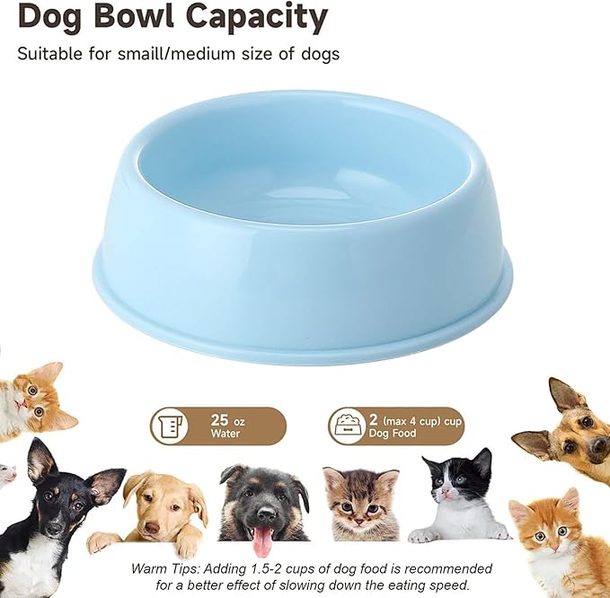 Heavy Duty Non-Slip Pet Bowl for Cats & Dogs - Thickened Spill-Proof Food & Water Dish with Wide Base, Tip-Proof Design for Pet Owners