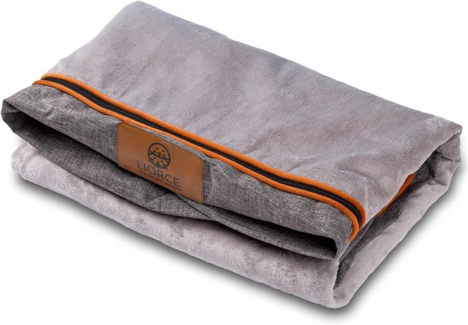 LIROCE Washable Dog Bed Cover Replacement, Jumbo Wrap-Around Zipper Cover for Orthopedic Memory Faom Dog Bed (53x36x6 inches), Ligth Grey