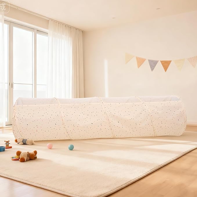 Crawling Kids Play Tunnel [ Pop Up Collapsible Mesh Tunnel ] for Children, Baby, Toddlers, Boys & Girls, Mobility Indoor Toys