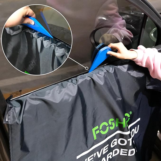 FOSHIO 4 Pack Car Door Panels Waterproof Cover Protection Window Tint Car Wrap Tools, Car Door Guard for Dogs, Black, 41" x 35"