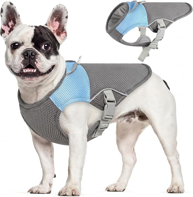 AOFITEE Dog Cooling Vest Small Dog, Lightweight Cooling Jacket for Dogs, Breathable Dogs Cooler Shirt with Harness D-Ring, Pet Sun Shirt UV Protection Ice Vest for Small Medium and Large Pet, S