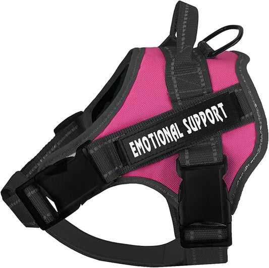 voopet Service Dog Harness, Emotional Support Pet Vest Harness, Reflective Breathable and Adjustable No-Pull ESA Dog Harness for Small Medium Large Dogs (with 4 PCS Removeable Tags)