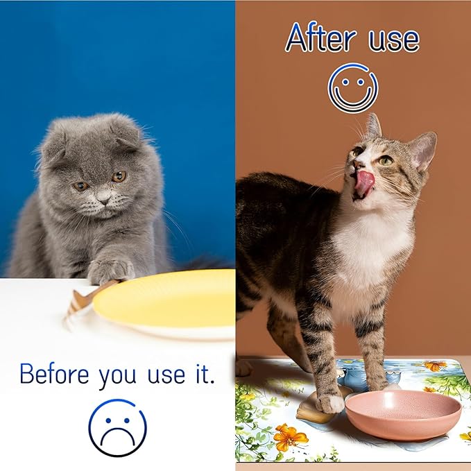 Dog Food Mat, 19.6" x 23.6" Absorbent Pet Feeding Mat for Food and Water, Waterproof Diatom Mud Pet Placemat with Non-Slip Rubber Backing, Easy Clean Cat Bowl Mat for Floors - Gray Elephant