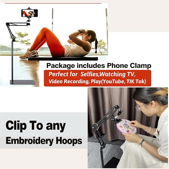 Embroidery Hoops Stand,Rotate Hand Embroidery Floor Stand Embroidery Hoop Holder Stand Can Move Freely Hand Embroidery Stands Floor Cross Stitch Hoop Stand Suitable for