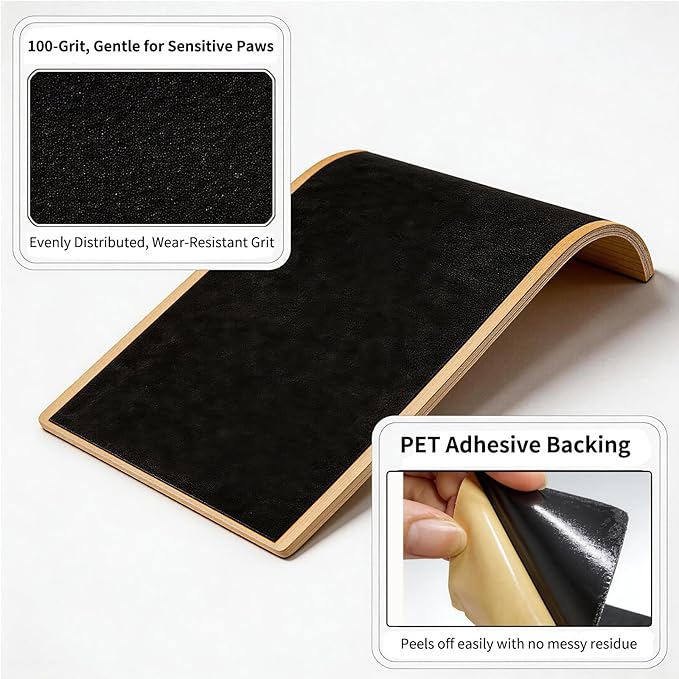 Dog Scratch Board with Mini Dog Nail File Board, Curved Dog Nail Scratch Board Set for Easy Dog Nail Trimming, Alternative to Dog Nail Clippers and Dog Nail Grinders