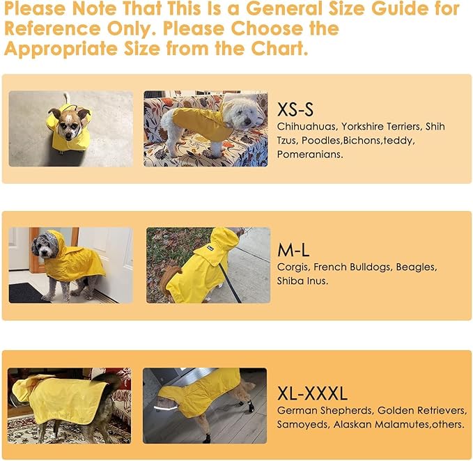 Lukovee Dog Raincoat, Adjustable Dog Rain Jacket with Clear Hooded Double Layer for Large Medium Small Dogs Puppies, Waterproof Rain Coat Poncho with Reflective Storage Pocket & Rim (FU,XL)