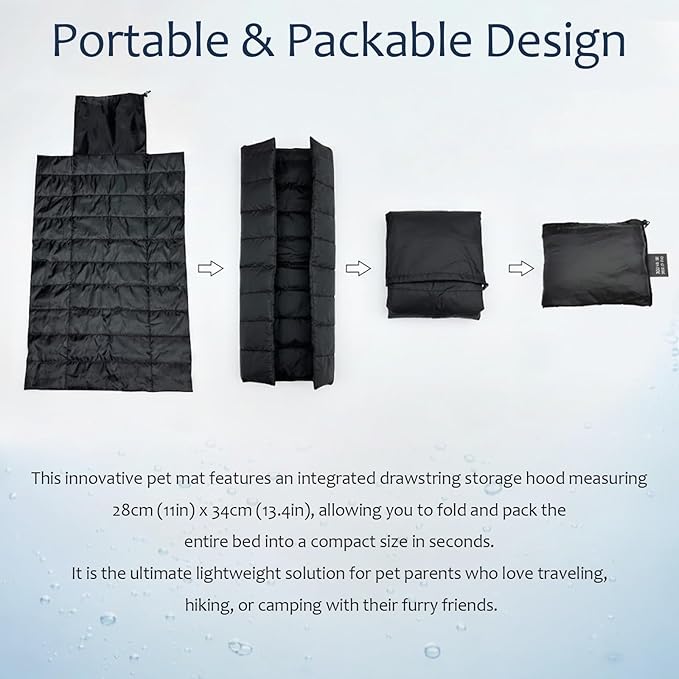 Portable Dog Crate Pad, Water-Resistant Foldable Pet Sleeping Mat, Cool Touch Summer Dog Bed for Outdoor Travel Camping & Indoor Use, Washable Black Kennel Pad (39"x28")(Grey