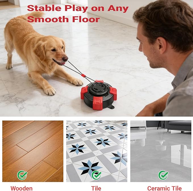 Upgraded Super Strong Suction Cup Dog Toy for Aggressive Chewers, 2.68" Bite Resistant Tug of War Toy, Steel Wire Rope Chew Ball for Medium Large Dogs, Stops Destructive Chewing