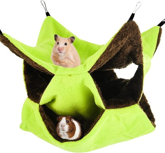 3 Tier Ferret Rat Hammock,Guinea Pig Cage Accessories,11.8x11.8 Inches,Pet Cage Hanging Bunkbed Hammock for Small Animals,Guinea Pig,Ferret,Kitten,Squirrel,Chinchilla,Rat,Parrot