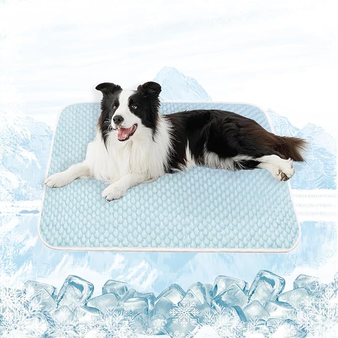 MICROCOSMOS Sleeping Pad & Pet Cooling Mat- Breathable Bubble Surface, EZ Clean. Keep Cooling for Pets, Kids and Adults in Summer.(BlueWhite, 36" x 36")