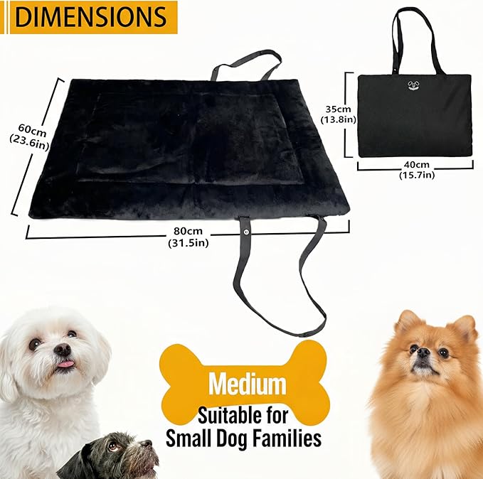 Portable Dog Mat, Waterproof Outdoor Pet Mat for Camping Sleeping, Pet Cushion Pad with Handle for Small Dogs, Outdoor Training Dog Bed for Puppies, Easy to Carry, Super Soft