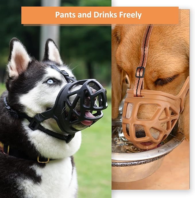 BARKLESS Dog Muzzle, Basket Muzzle for Biting, Chewing and Scavenging, Humane Cage Mouth Cover, Perfect for Grooming and Training Small Aggressive Reactive Dogs (XS, Black)