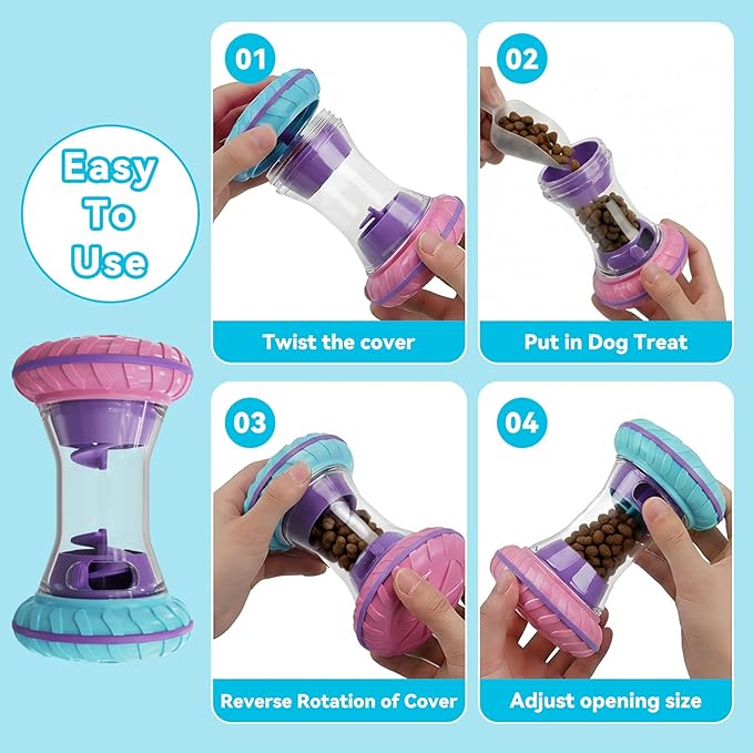 MateeyLife Interactive Dog Toys, Durable Dog Enrichment Toys to Keep Them Busy, Slow Feeder Treat Dispensing Dog Toys, Adjustable Dog Puzzle Toy, Reduce Boredom