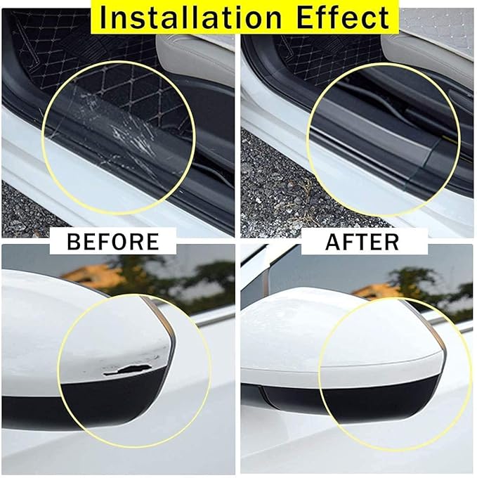 QBUC Car Door Edge Guard Clear Universal Door Sill Protector Car Door Trim Edge Guard Protection Film Anti-Collision Fits for Most Car,0.8in16ft(2cm5m) Transparent