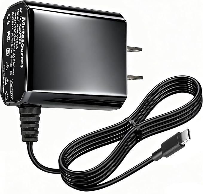 USB Type C AC/DC Adapter Compatible with All for Paws 3195 3196 Automatic Dog Ball Launcher Interactive Fetch Rechargeable Pet Thrower Machine Power Supply Charger