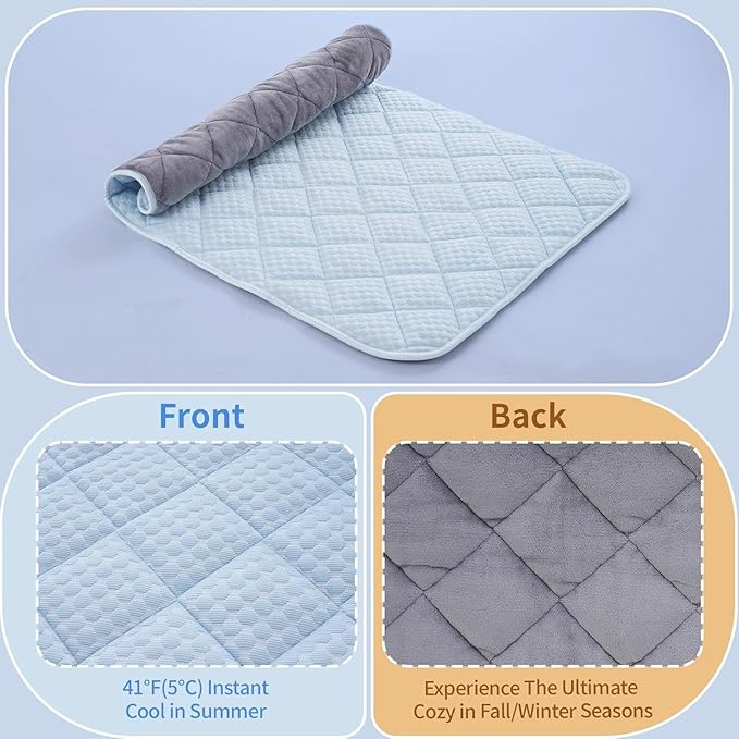 Dog Cooling Mat,Cooling Mat for Dogs, 44"x32" Cats Cooler Pad, Premium Pets Cool Bed for Crate Kennel, Indoor Cats Cool Sleeping Bed, Q-MAX >0.45, (X-Large) (XL - 44 x 32 Inch)