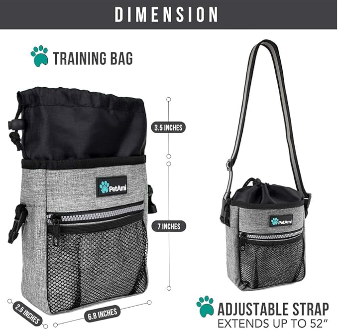 PETAMI Dog and CAT Treat Pouch, Heather Gray