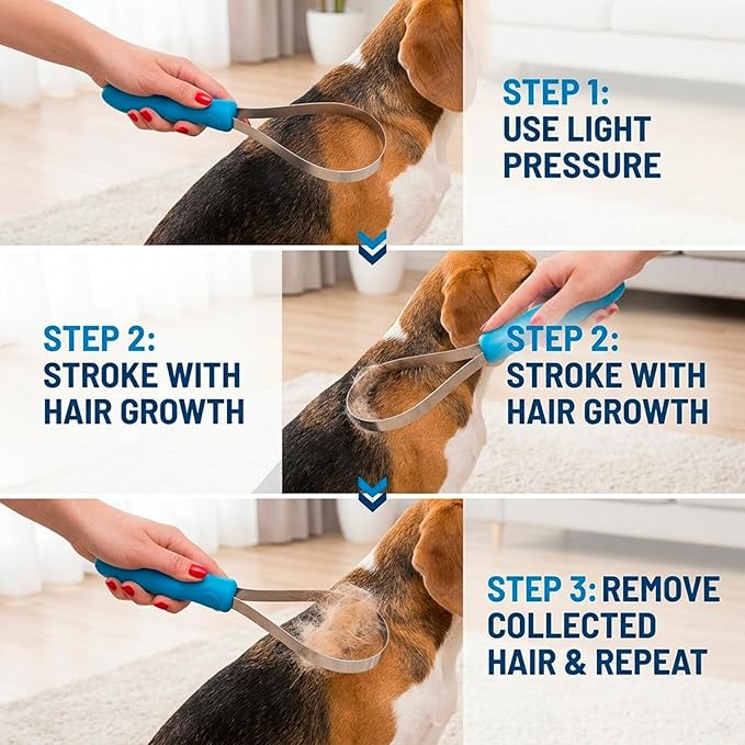 2Pcs Shedding Tool, Shedding Tool for Dogs, Pet Hair Removal Tool, Deshedding Tool for Regular Coat Maintenance for Dogs and Cats