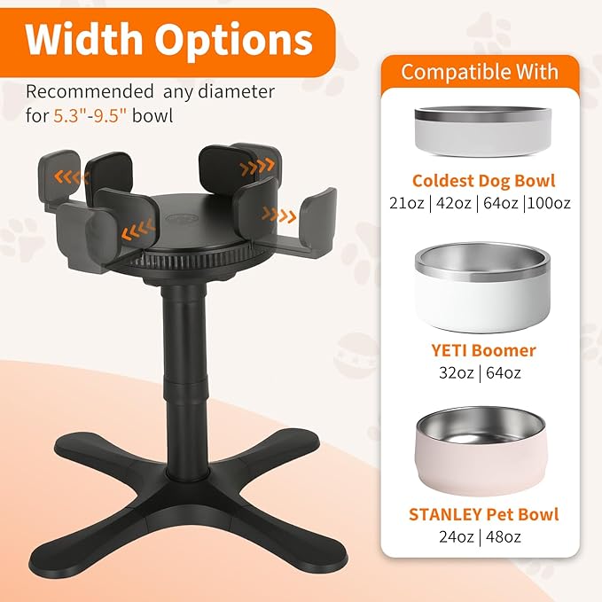 Dog Bowl Stand - This Stand Compatible with Stanley, Yeti, Coldest Dog Bowl, Meanwhile Ideal for Large, Medium, Small Breeds, Use to Elevate, Raise Pet Dishes, (Bowls not Included)