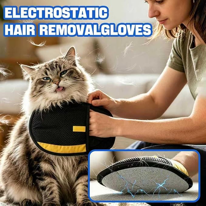 Pet Hair Removal Glove for Dogs & Cats, Newly Upgraded Reusable Electrostatic Pet Hair Glove, Magic Brush Pet Hair Remover Tool for Clothing, Couch, Carpet, Car Seat