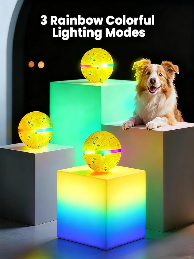 Xeuch Smart Interactive Dog Balls, Automatic Moving Ball for Medium and Large Dogs, ETPU New Material, Motion Activated Rolling & Rotating Bouncy Toy for Dog Enrichment & Stimulation