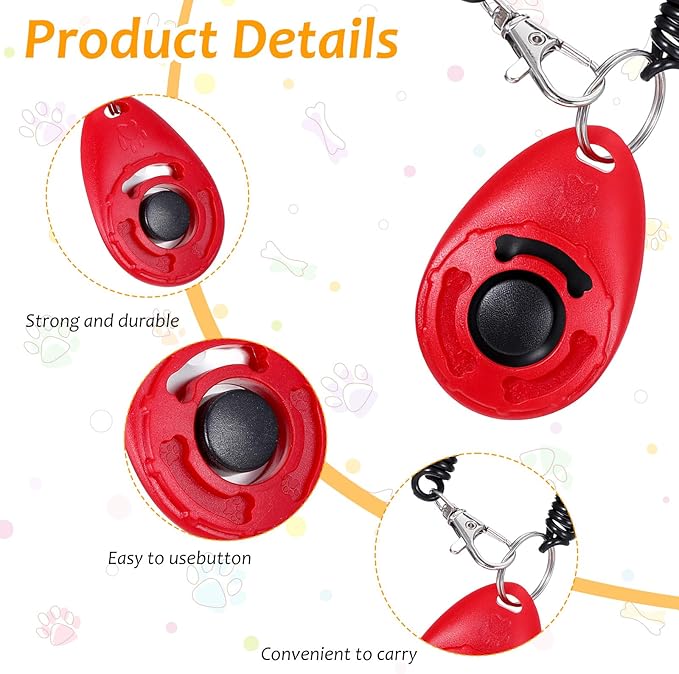 30 Pcs Dog Training Clicker with Wrist Strap, Pet Behavioral Training Clickers for Obedience and Positive Reinforcement, Puppy Trainer Supplies for Dogs Cats Horses Birds (Multicolor)
