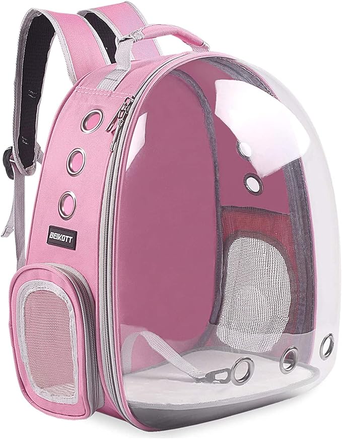 Cat Backpack Carrier, Pet Backpack, Breathable Cat Dog Space Capsule Backpack, Airline-Approved for Small Cats Dogs Birds Bunny Travel Hiking