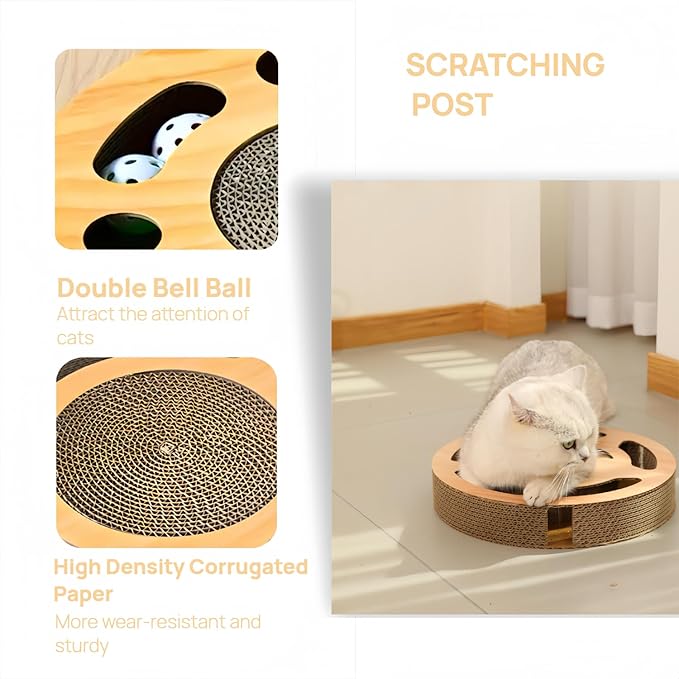 Whisker Wonderland: Interactive Cat Scratcher Playground with Rolling Balls – The Ultimate Claw-Craving, Ball-Chasing Haven for Indoor Cats
