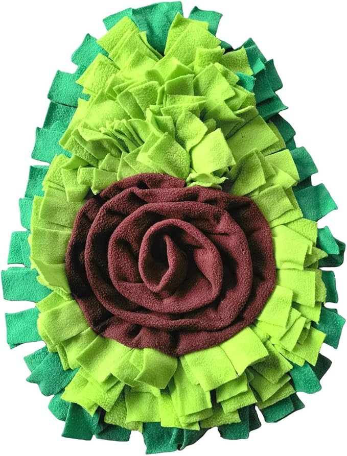 Ferret Cats Snuffle Mat Fleece Foraging Mats Interactive Feeding Toy Small Animal Rabbit Guinea Pig Rat Hamster Anti Slip Treat Dispenser Slow Feeder (Avocado)