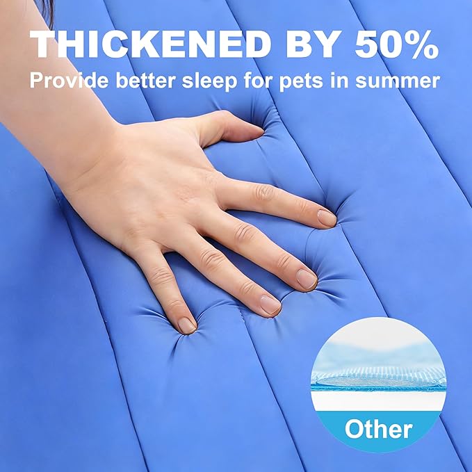 Dog Cooling Mat, Cold Memory Sponge Cooling Mat for Dog, Foldable Crate Pet Bed & Non-Slip, (Q-Max > 0.45) Long-Lasting Cool & Keep Your Pet Cool (Medium - 27.5x19.6 Inch)