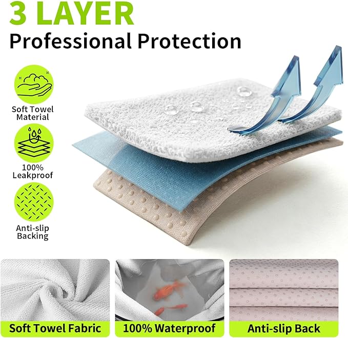 Leader Accessories Towel Bucket Seat Cover Waterproof White Machine Washable for Athletes Running Swimming Boxing Workout Outdoor Sports