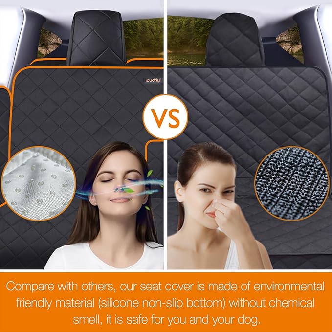 Back Seat Cover for Tesla Model Y/3 with 2 PCS Door Protector Easy to Install Rear Seat Protector for Kids/Dogs Protects Car Seat from Messes No Chemical Smell Bench Seat Cover for Model Y/3