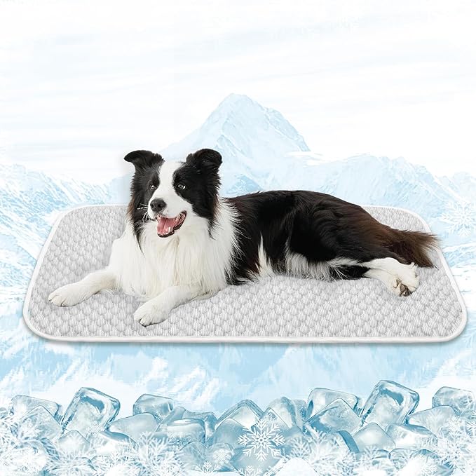 MICROCOSMOS Sleeping Pad & Pet Cooling Mat- Breathable Bubble Surface, EZ Clean. Keep Cooling for Pets, Kids and Adults in Summer.(GreyWhite, 48" x 24")