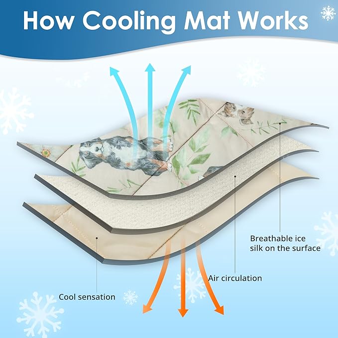 Dog Cooling Mat, Pet Washable Non-Toxic Summer Dogs Cats Cooling Pads Sleeping Kennel Mats Cool Ice Blanket for Indoor & Outdoor Dog Beach Essentials Brown Medium