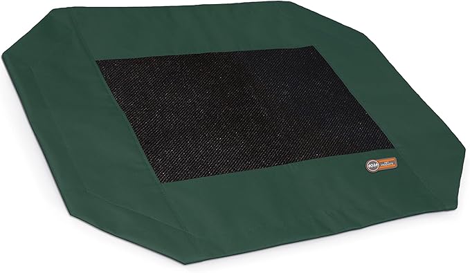 K&H Pet Products Original Pet Cot Replacement Cover (Cot Sold Separately) Green/Black Medium 32 X 25 Inches