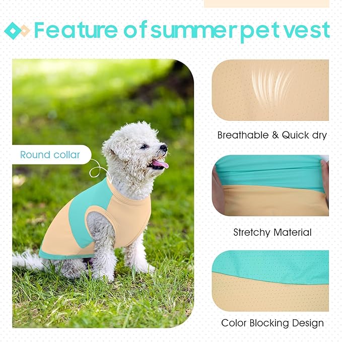 BRKURLEG Summer Dog Cooling Vest Quick Dry Breathable Dogs Cooling Shirts UPF 50+ Sun Protection Dog Shirt Lightweight Pet Shirts for Outdoor Adventures, Walking, Beach, GreenYellow, XL