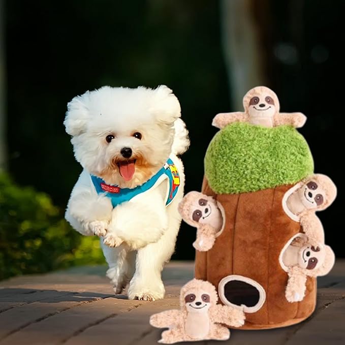 6Pcs/Set Interactive Squeaky Hide & Seek Activity Plush Soft Dog Toy Stuffing Burrow Optional Animal Plush Christmas Dog Toys for Christmas