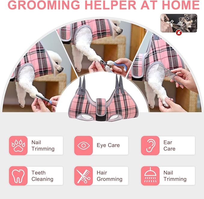 BEAUTYZOO Dog Grooming Hammock for Large Dogs, 11-15" Leg Spacing Up to 60lbs, Thick Breathable Dog Sling for Nail Trimming, Anti-Escape Harness Wide Neck Support, Grooming Sling for Dogs Cats