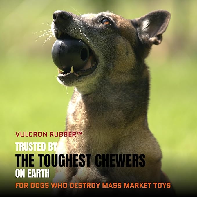 Monster K9 Scout Ball | Virtually Indestructible. Lifetime Guaranteed. | VULCRON™ Natural Rubber | Durable Dog Toy for Aggressive Chewers | Tough, Heavy Duty | Medium & Large Breed, 3" Pack of 2
