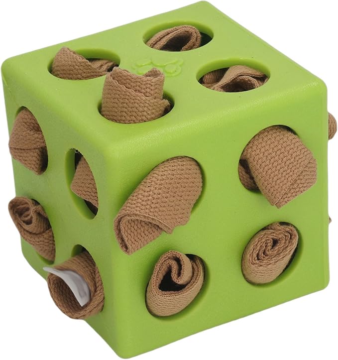 Dog Enrichment Toy Snuffle Ball Interactive Treat Dispenser Puzzle for Mental Stimulation with Slow Feeder Design for Dogs Pets (Green)