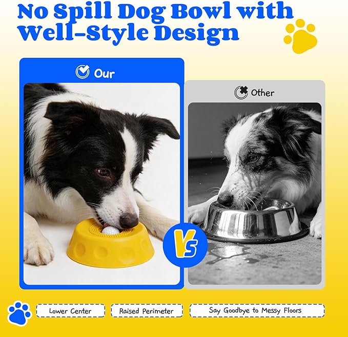 Dog Lick Bowl with Ball, Slow Feeder Lick Ball Bowl for Dogs, Dog Licking Bowl with Rolling Ball, Slow Feeder Ball Bowl to Slow Pet Eating, Rolling Ball Dog Bowl Give Pet More Time to Enjoy Eating