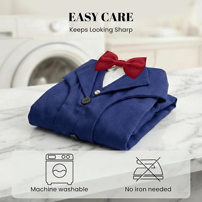 AVERYDAY Dog Tuxedo with Bow Tie for Wedding Outfit, Dog Suit Costume for Christmas Halloween Valentine’s Day, Adjustable Pet Tux Harness with Leash Ring, Formal Wear for Small Medium Large Dogs