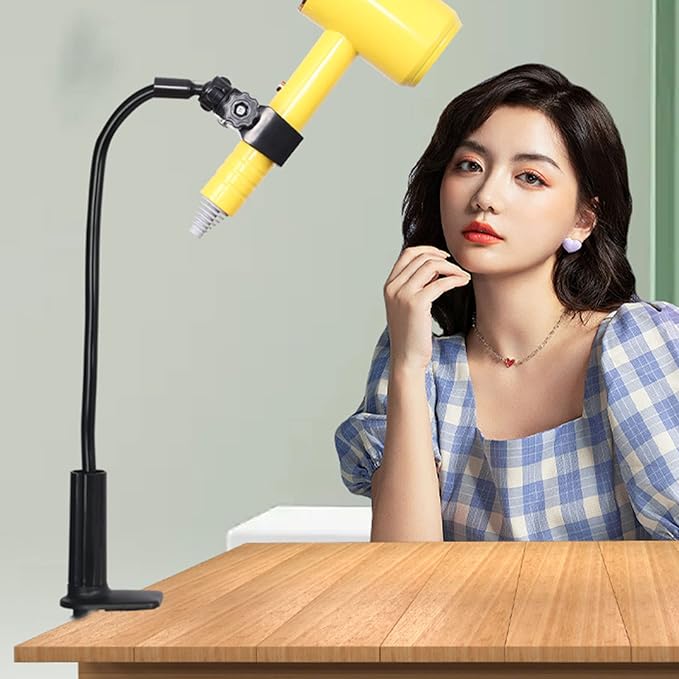 Dog Grooming Table Hair Dryer Arm Clamp Blow Dryer Stand Holder with 360Degree Neck Hands-Free Pet Grooming Accessories Pet Hair Dryer Holder Hands-Free